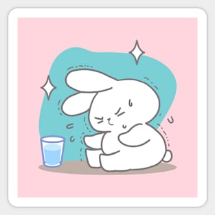 Adorable Bunny Engages in a Stretching Exercise Routine Sticker